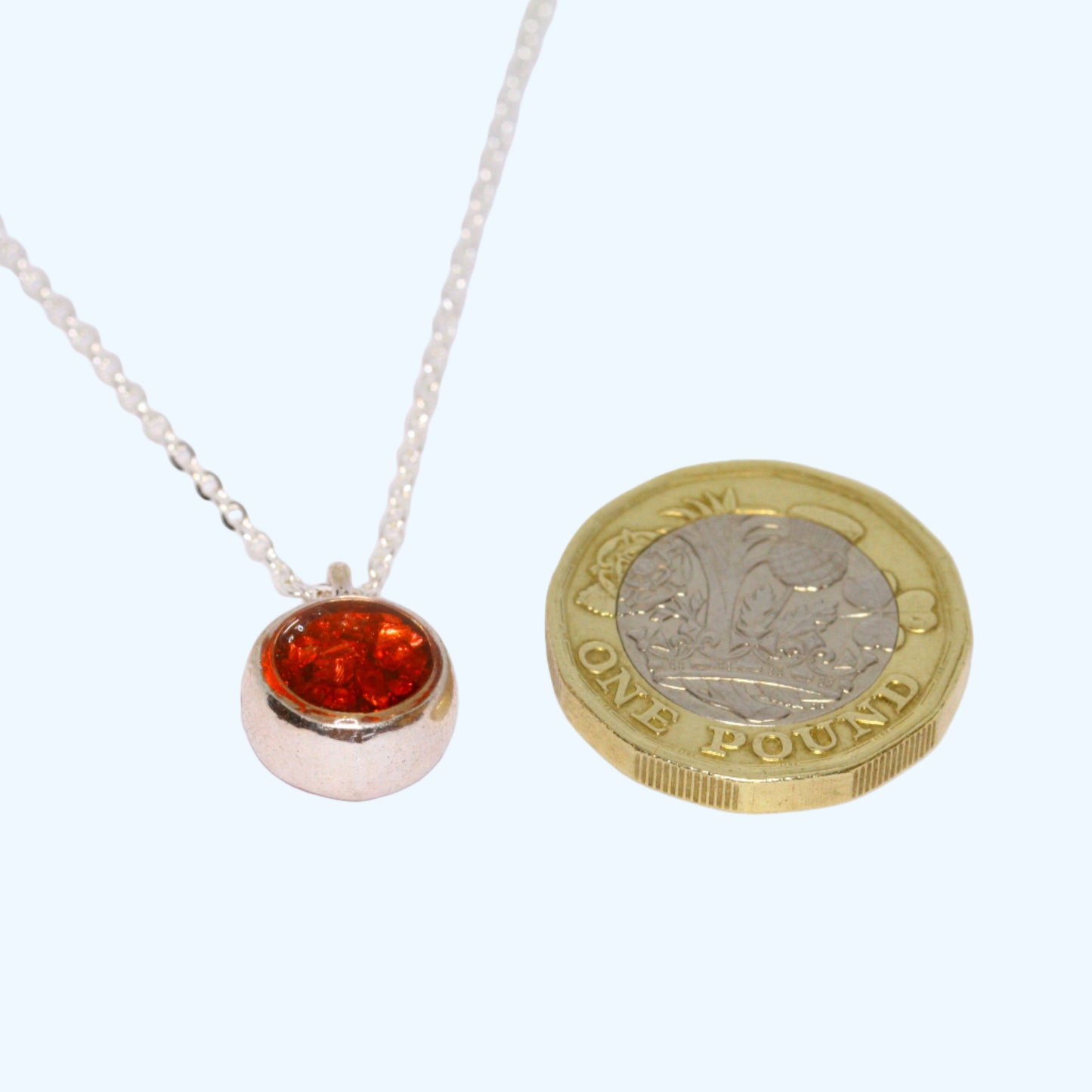 Crushed Glass Pendant - Silver Plated