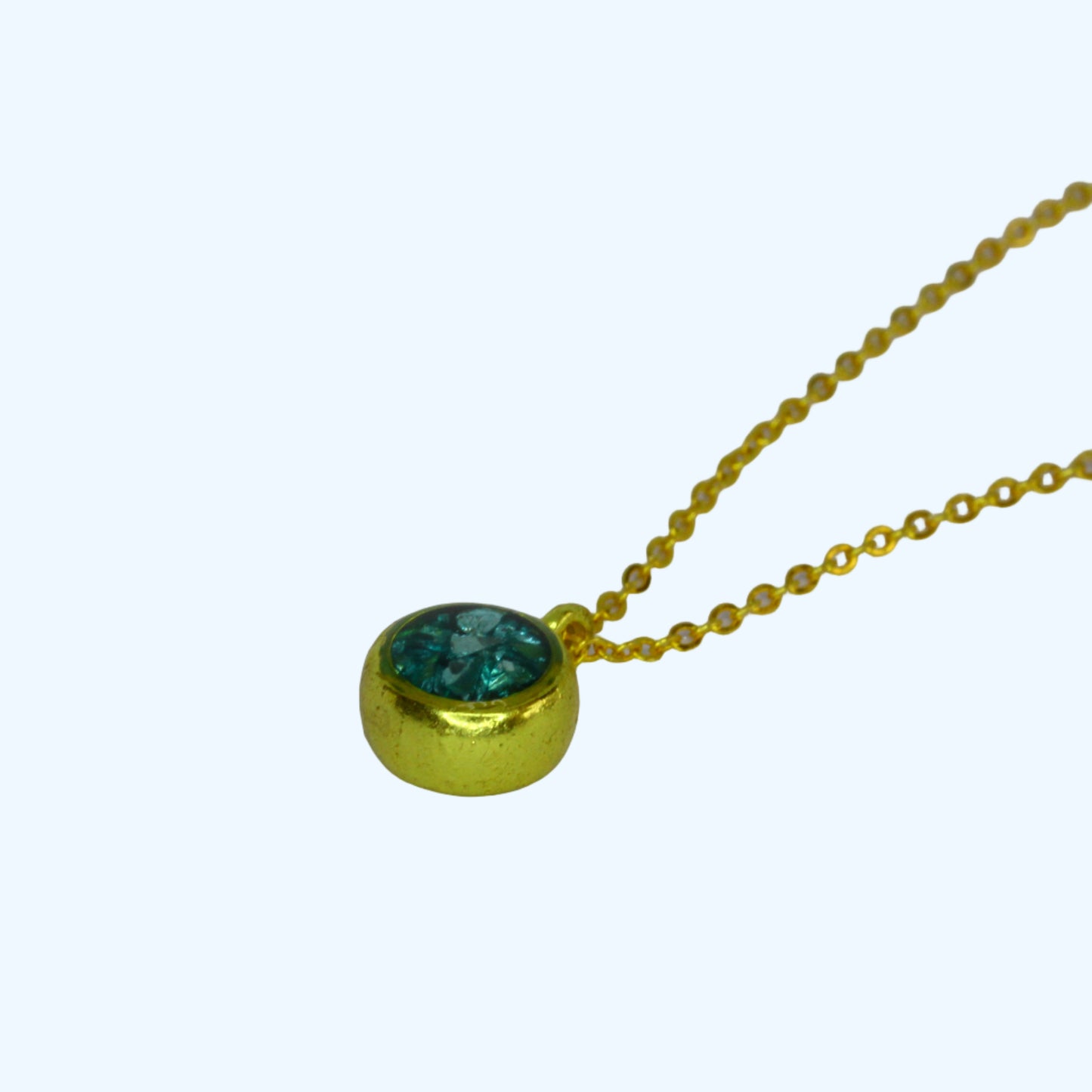 Crushed Glass Pendant - Gold Plated