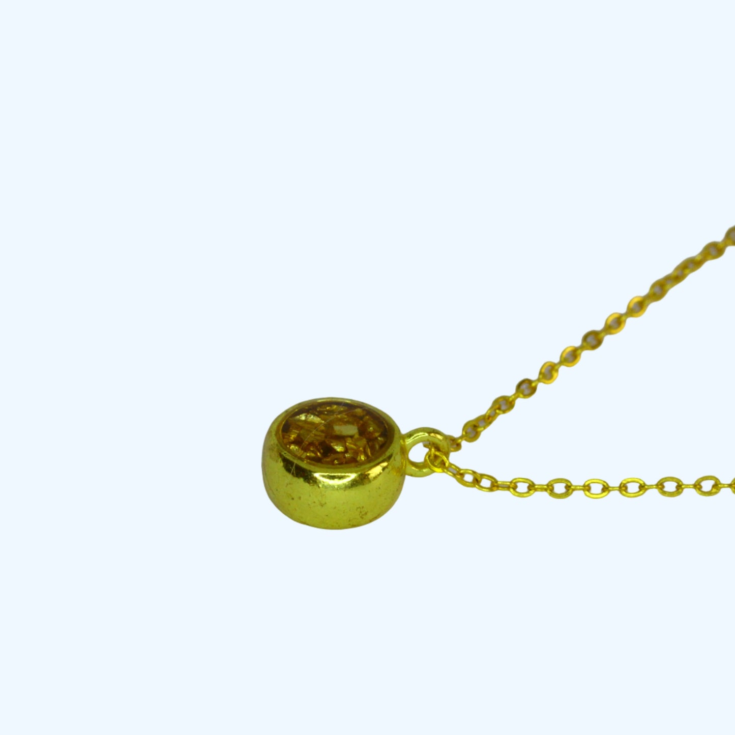 Crushed Glass Pendant - Gold Plated