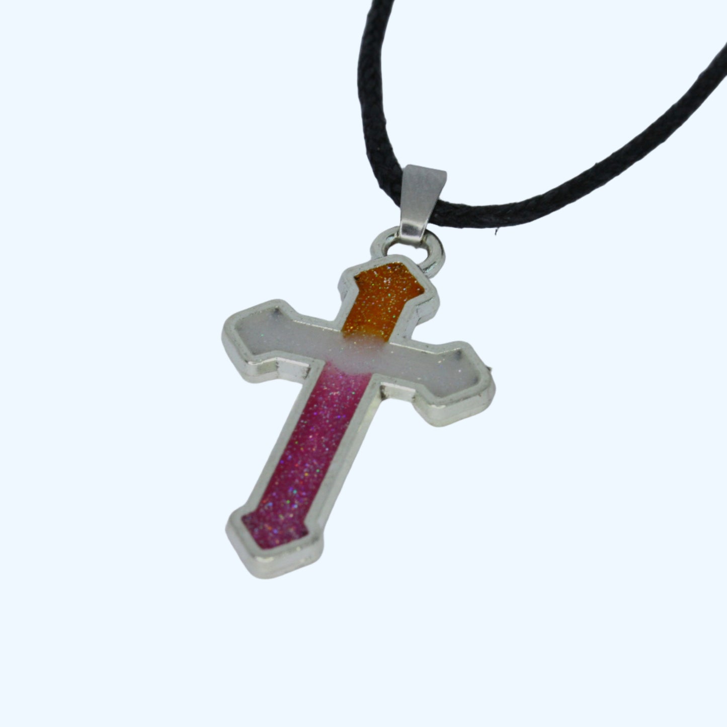 Cross Necklace - Lesbian Flag
