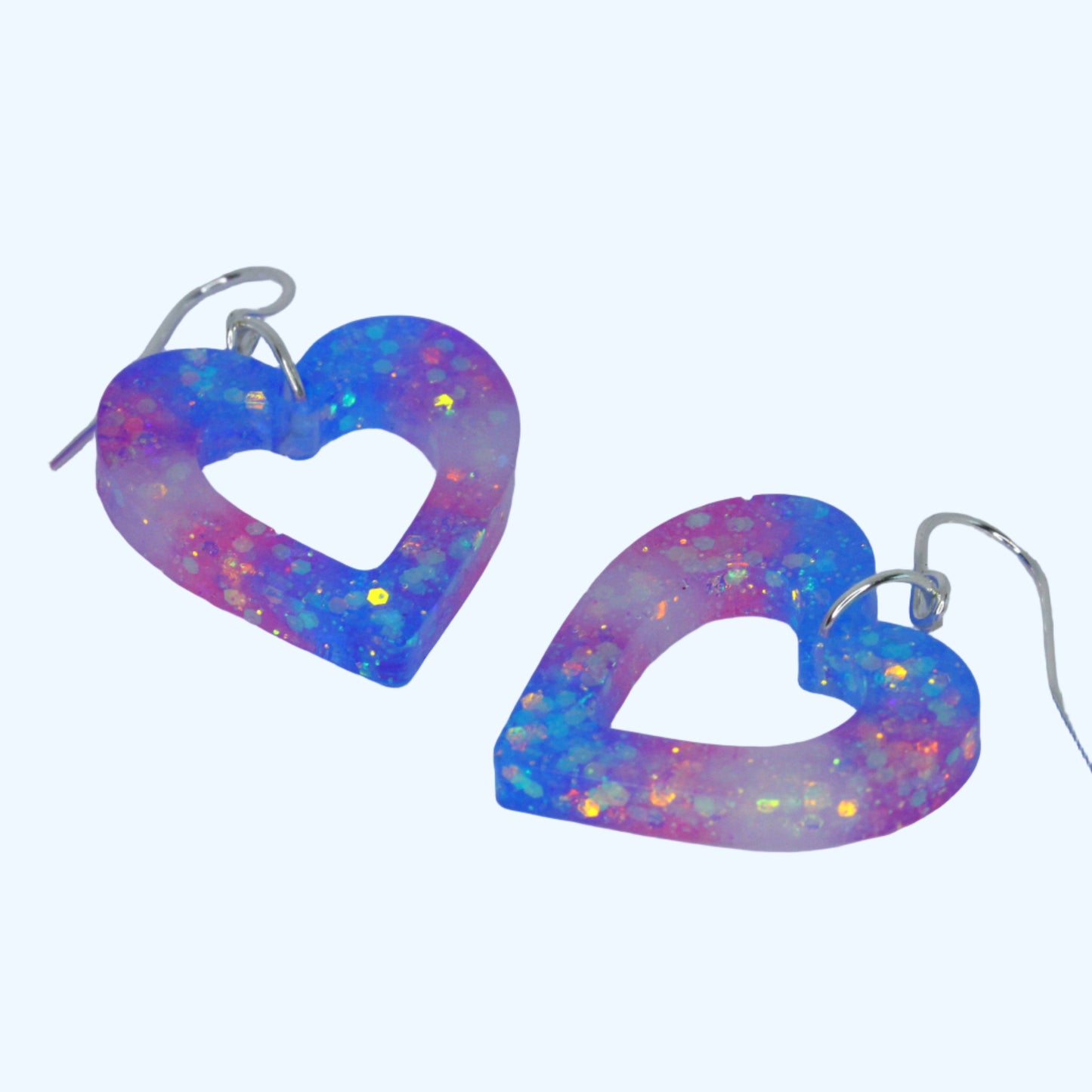 Heart Earrings - Trans Flag