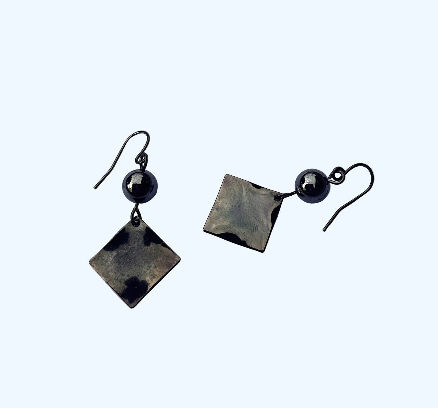Bead and Square Drop Earrings
