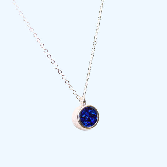 Crushed Glass Pendant - Silver Plated
