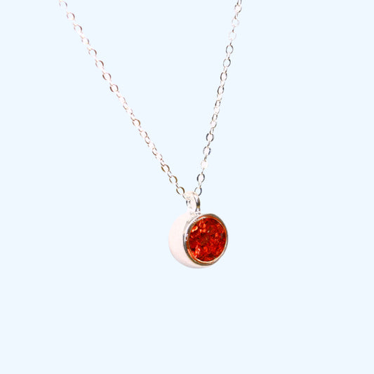 Crushed Glass Pendant - Silver Plated