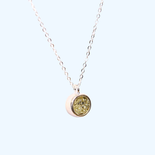 Crushed Glass Pendant - Silver Plated