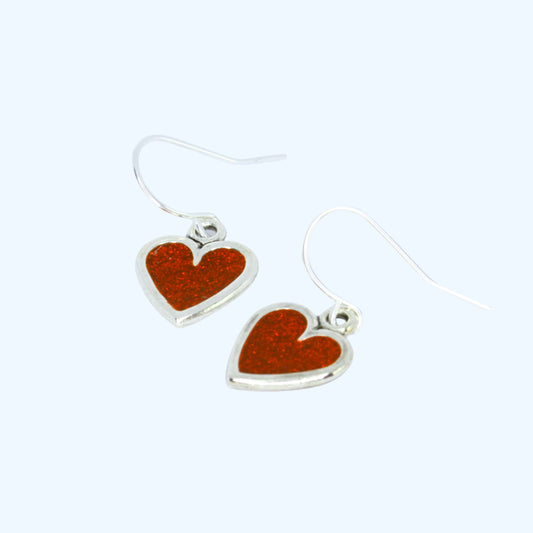 Dainty Heart Earrings - Silver