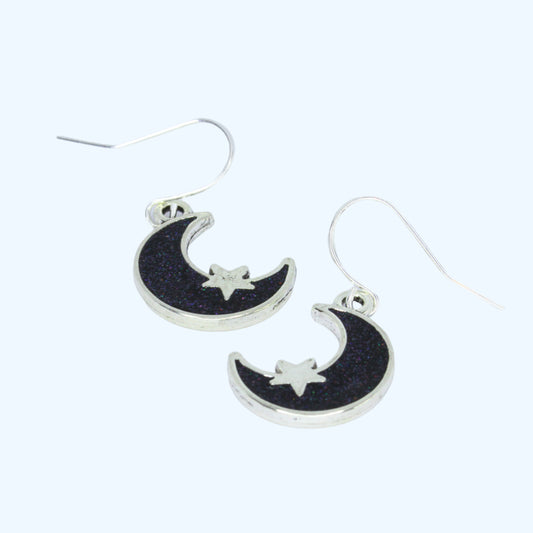 Crescent Moon Earrings - Silver
