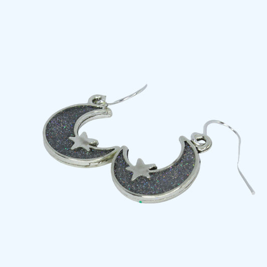 Crescent Moon Earrings - Silver