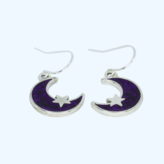 Crescent Moon Earrings - Silver