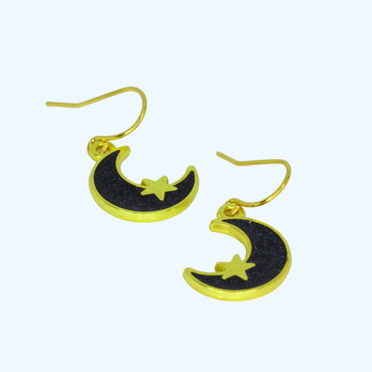Crescent Moon Earrings - Gold