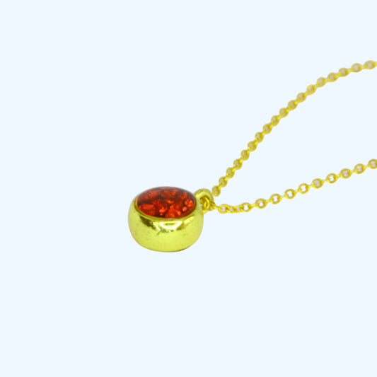 Crushed Glass Pendant - Gold Plated