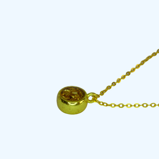 Crushed Glass Pendant - Gold Plated