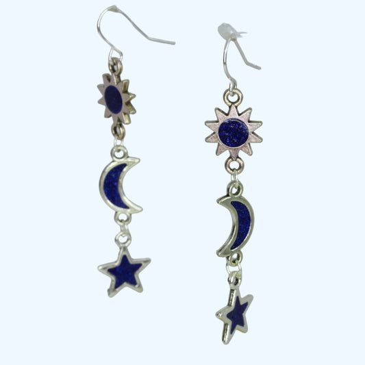 Sun, Moon and Star Earrings