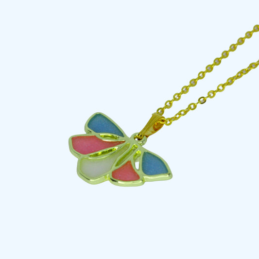Fan Necklace - Trans Flag