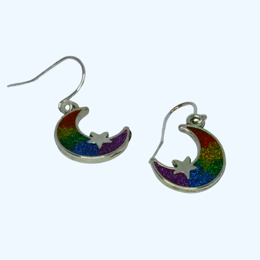 Pride Crescent Moon Earrings