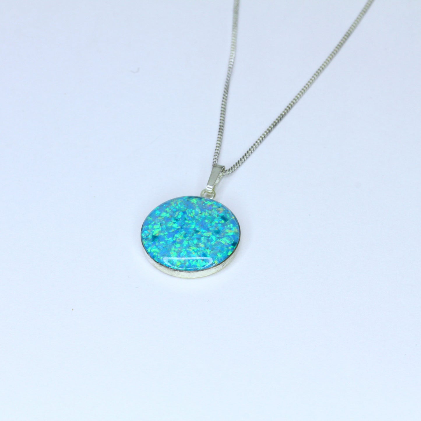 Sterling Silver Crushed Opal Necklace