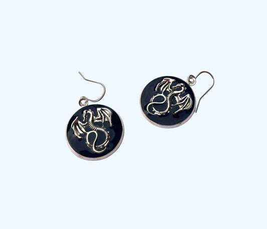 Dragon Bezel Earrings